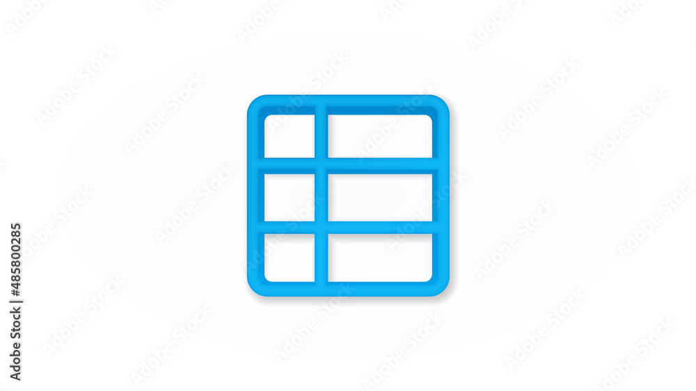 Poster text edit 3d line flat color icon. realistic vector illustration. pictogram isolated. top view. colo
