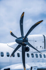 Propellor on a prop plane, Pulau Weh Island, Aceh Province, Sumatra, Indonesia, Asia