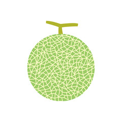 果物イラスト　網模様のメロン