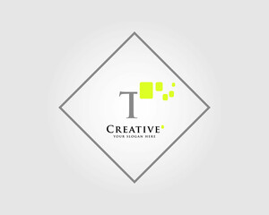 The Letter T Logo Design with a combination of green squares is suitable for your business brand.