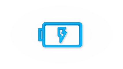 battery charge full 3d line flat color icon. Realistic vector illustration. Pictogram isolated. Top view. Colorful transparent shadow design