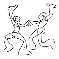 people give me five sketch in black line isolated on white background
