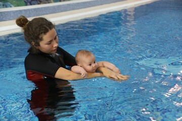 infant  Baby swimming