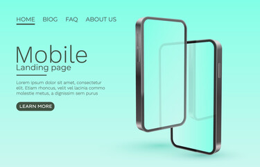 Smartphone mobile screen, technology mobile display. Vector