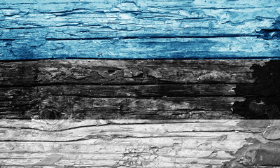 Wooden texture with painted flag