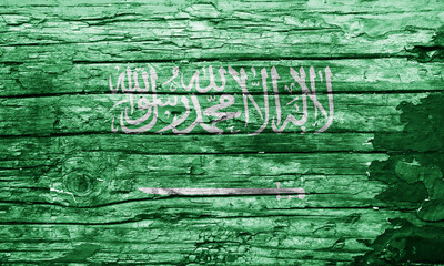 Wooden texture with painted flag