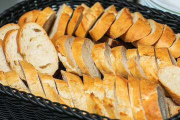 Sliced homemade bread on the plate