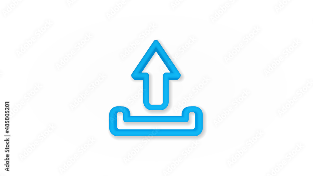 Poster unloading shipment 3d line flat color icon. realistic vector illustration. pictogram isolated. top v
