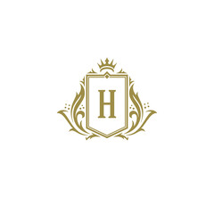 Luxury logo crest template design vector illustration.