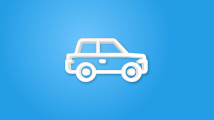 car, hatchback 3d line flat color icon. Realistic vector illustration. Pictogram isolated. Top view. Colorful transparent shadow design.