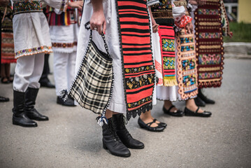 Fototapeta na wymiar Traditional Clothes of Romania Festival, Nasaud, Transylvania, Romania