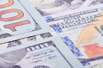  100 Dollars banknotes Benjamin Franklin, money finance Isolated 