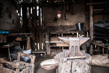 Fototapeta na wymiar Blacksmiths in Viscri, Transylvania, Romania