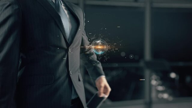Businessman with Data As A Service hologram concept