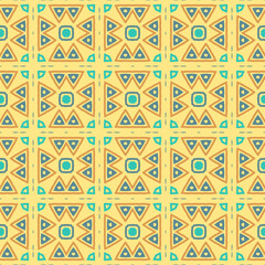 Ethnic geometrical seamless pattern - colorful vector background
