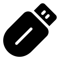 usb drive glyph icon