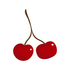 Vector cherry illustration. Isolated on a white background. Hand drawn style icon.