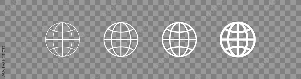 Poster web globe inernet white icon. isolated flat world button. vector