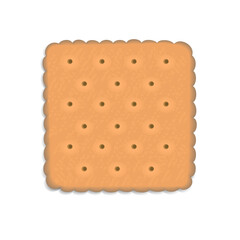 Square Cracker Cookie isolated on a white background