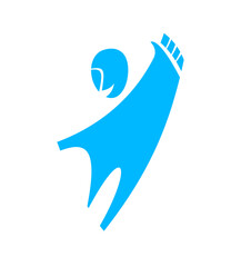 Simple man vector icon or logo isolated on white, businessman business person symbol.