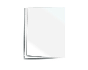Stack of empty white sheets isolated on a white background