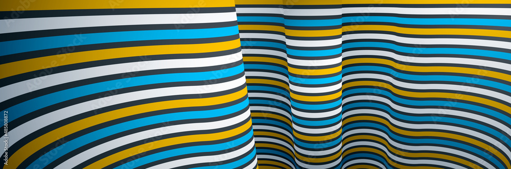 Poster abstract lines in 3d dimensional perspective abstract vector background, cool funky design layout, 7