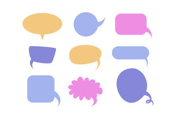 Collection of different colorful speech bubbles vector 