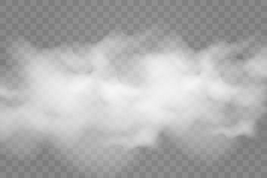 Vector illustration of clouds on a transparent background.Realistic rain clouds.
