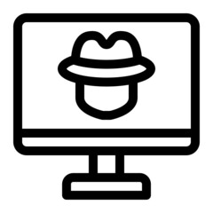 hacker line icon