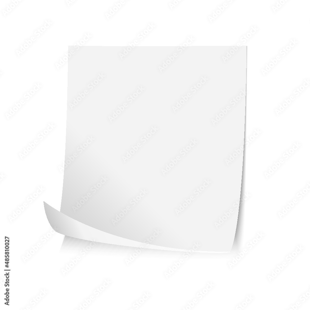 Poster sticky post it note with shadow isolated on a white background