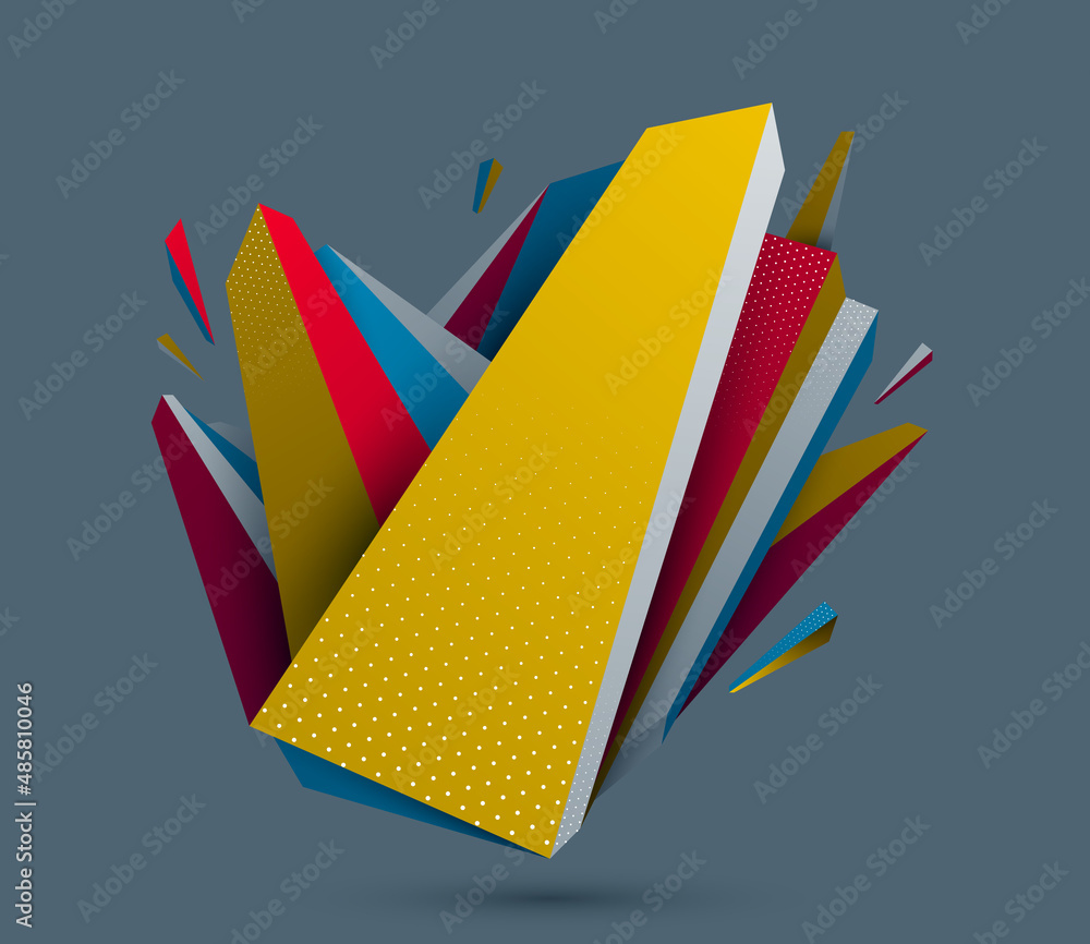 Poster polygonal form vector abstract design, modern futuristic shape ai neural network concept, dynamic te