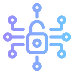cyber security gradient icon