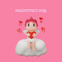 cupid character valentine's day concept