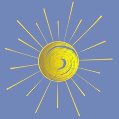 Abstract sun with yellow weave