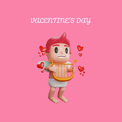 cupid character valentine's day concept