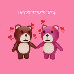 Obraz na płótnie Canvas teddy bear valentine's day concept