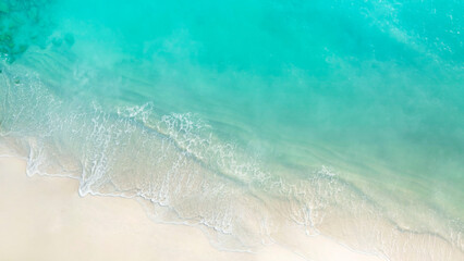 Fototapeta na wymiar Aerial view of sea background. tropical beach in Maldives