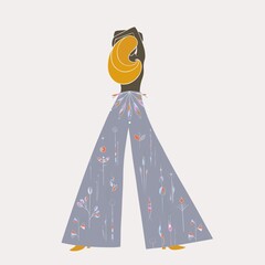 fashionable image with a woman in trendy pants