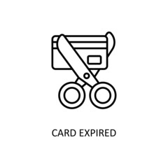 Card Expired Vector Outline Icon Design illustration. Banking and Payment Symbol on White background EPS 10 File
