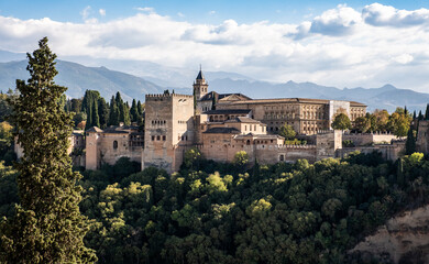 Fototapeta na wymiar View of the Alhambra in Granada