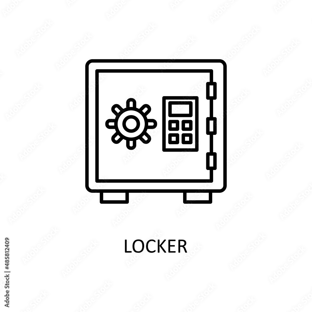 Poster locker vector outline icon design illustration. banking and payment symbol on white background eps 1