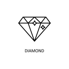 Fototapeta premium Diamond Vector Outline Icon Design illustration. Banking and Payment Symbol on White background EPS 10 File