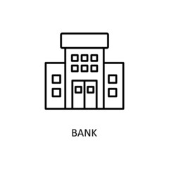 Bank Vector Outline Icon Design illustration. Banking and Payment Symbol on White background EPS 10 File