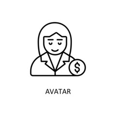 Avatar Vector Outline Icon Design illustration. Banking and Payment Symbol on White background EPS 10 File