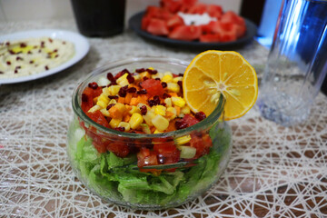 salad in a glass