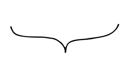 手書きの線のシンプルなハーフ吹き出し