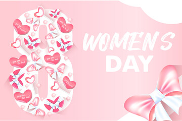 International Women's Day template for advertising, banners, leaflets and flyers.Delicate banner for March 8