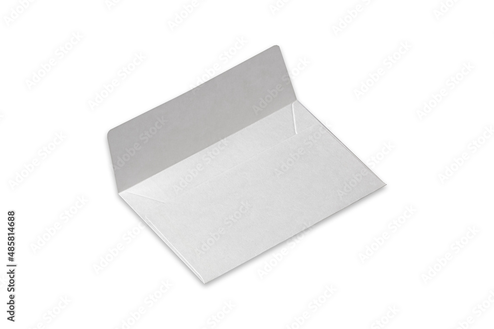 Poster empty blank white envelope mockup isolated on a white background. 3d rendering.