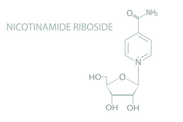 Nicotinamide riboside molecular skeletal chemical formula.	
