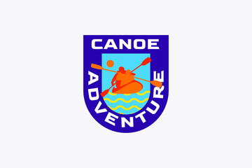 Kayaking or Canoeing Adventure Logo Template